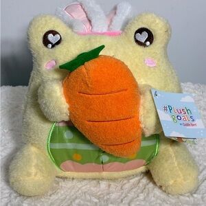 Plush Goals carrot lovin bunny, Wawa the froggie collectible by Cuddle Barn NWT